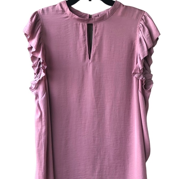 Mossimo Supply Co. Tops - 🌟Mossimo Ruffle  Sleeve Keyhole Front Blouse Mauve Size XXL
